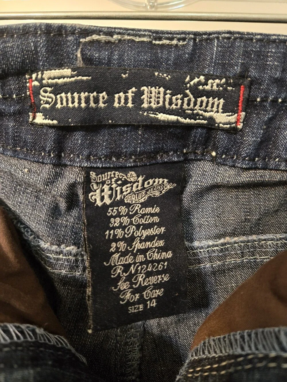 Source of Wisdom Dark Wash Denim Shorts